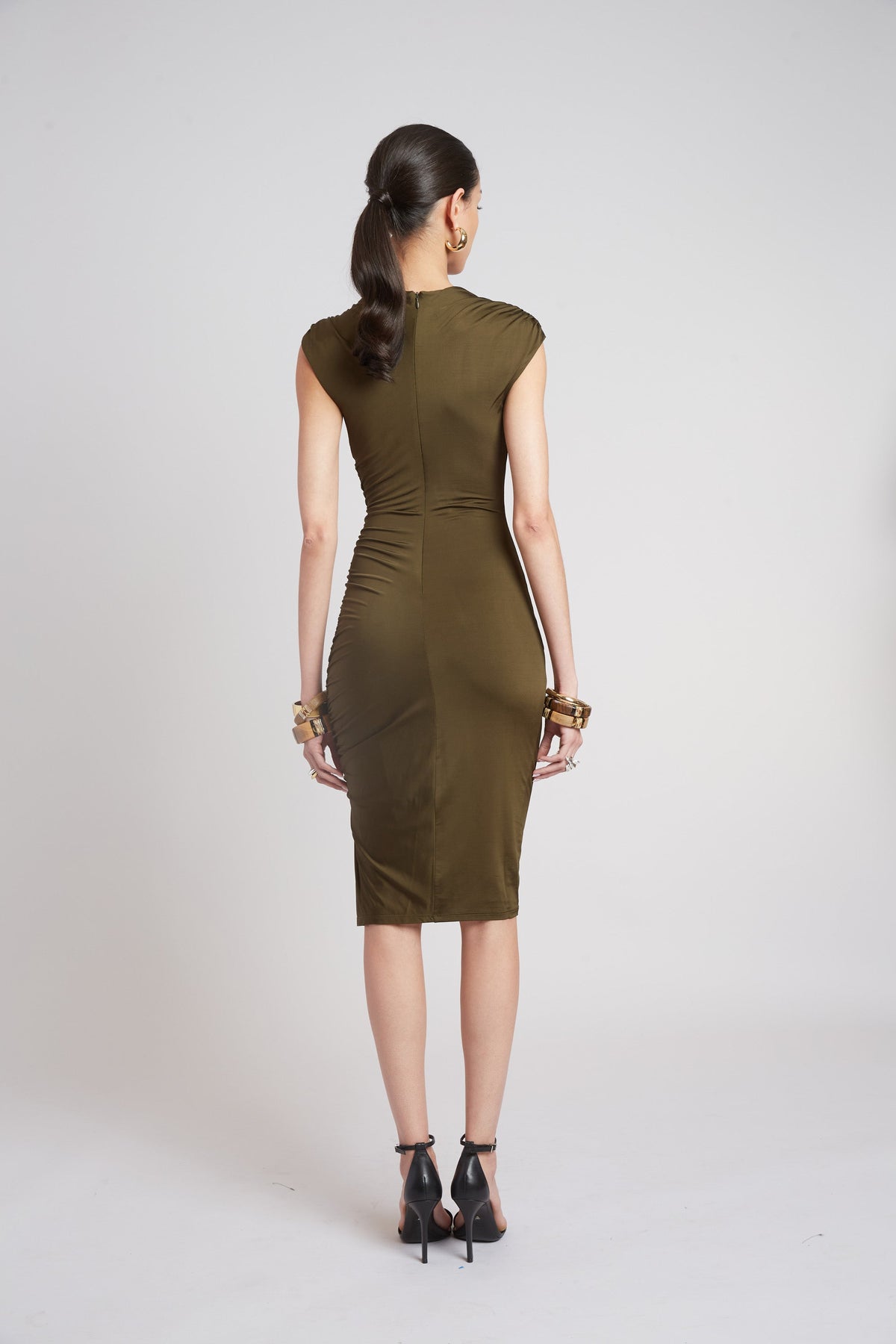 Elie Tahari Ruched Jersey Dress