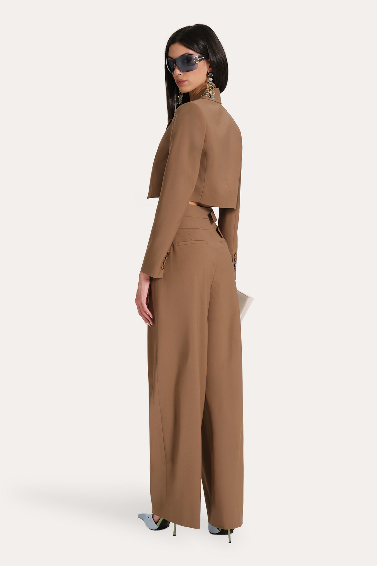 Elie Tahari Sierra Tropical Wool Double Buckle Pants