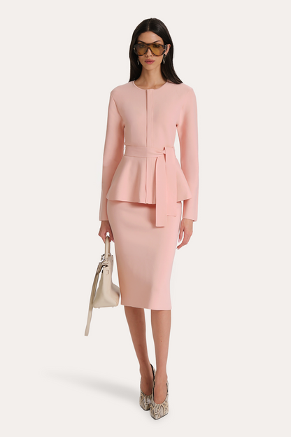 Elie Tahari Blair Milano Sculpt Peplum Top