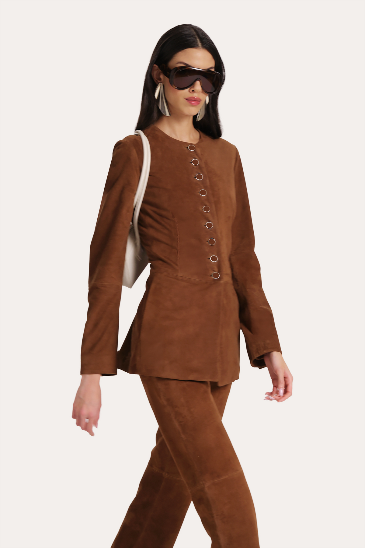 Elie Tahari Anouk Suede Tailored Jacket
