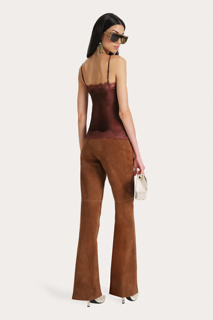 Elie Tahari Anouk Suede Flared Pants