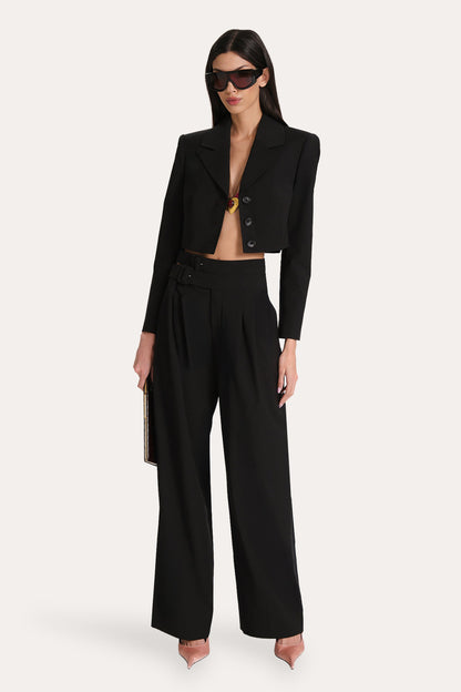 Elie Tahari Sierra Tropical Wool Double Buckle Pants