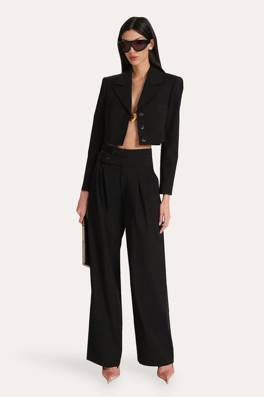 Elie Tahari Sierra Tropical Wool Double Buckle Pants
