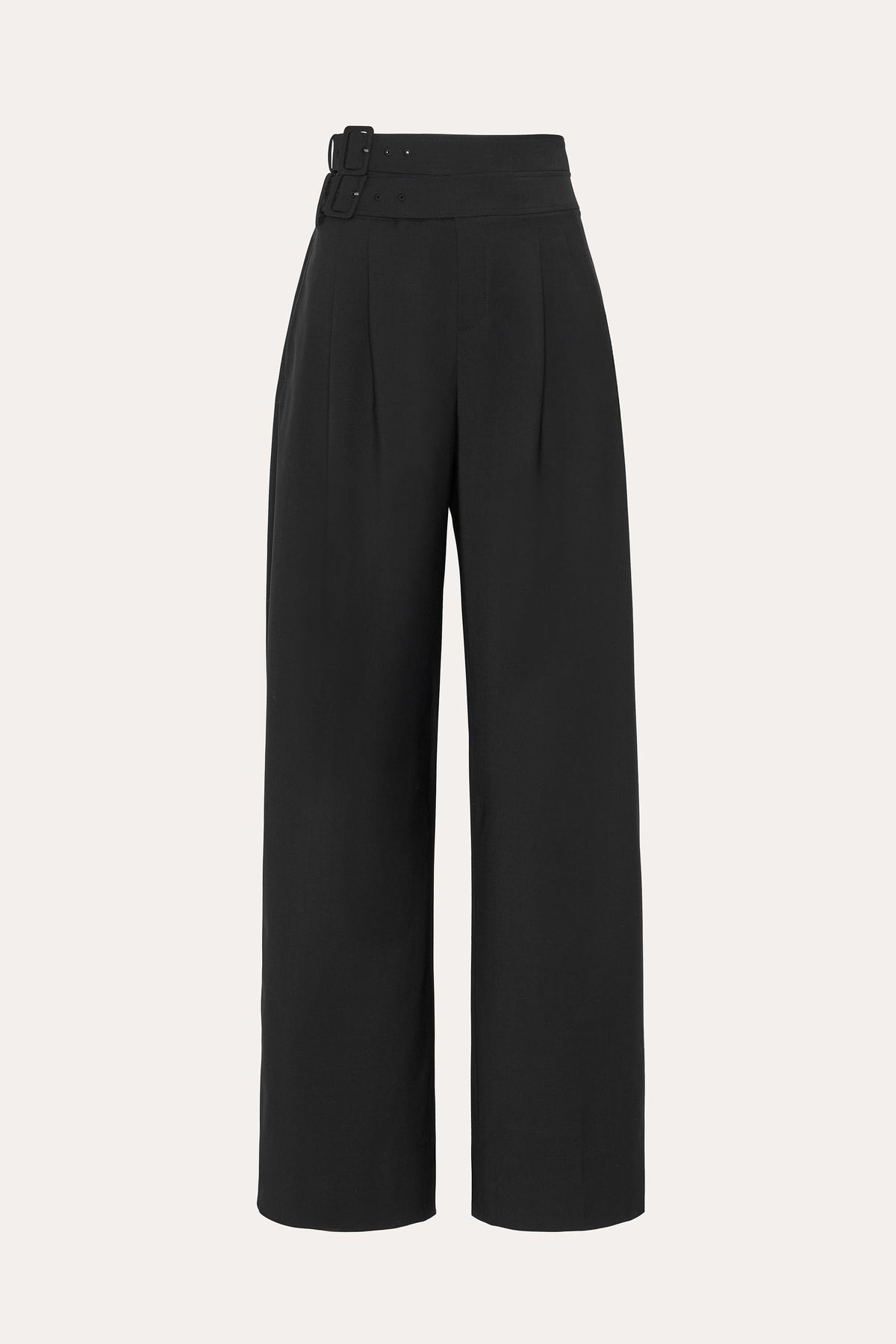 Elie Tahari Sierra Tropical Wool Double Buckle Pants