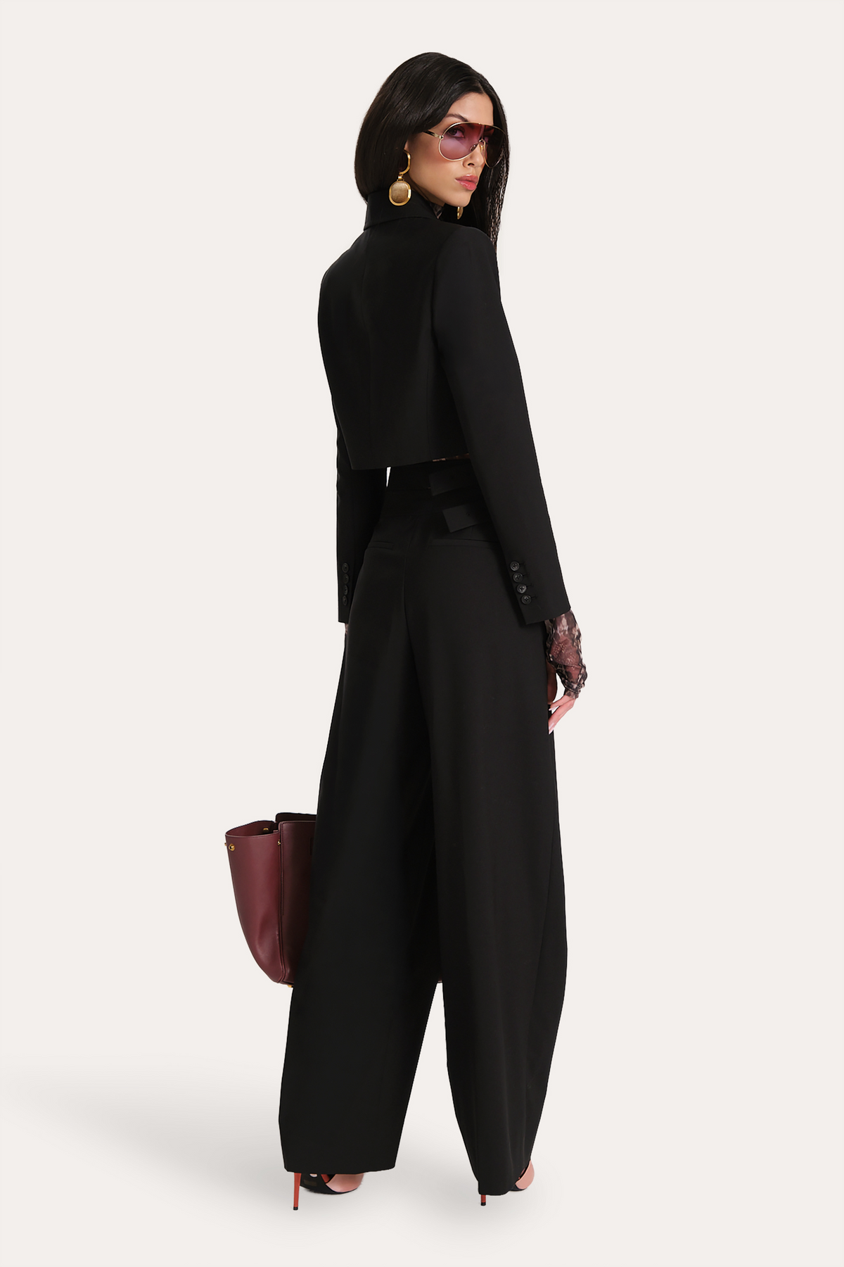 Elie Tahari Sierra Tropical Wool Cropped Jacket