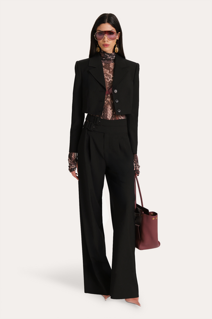 Elie Tahari Sierra Tropical Wool Cropped Jacket