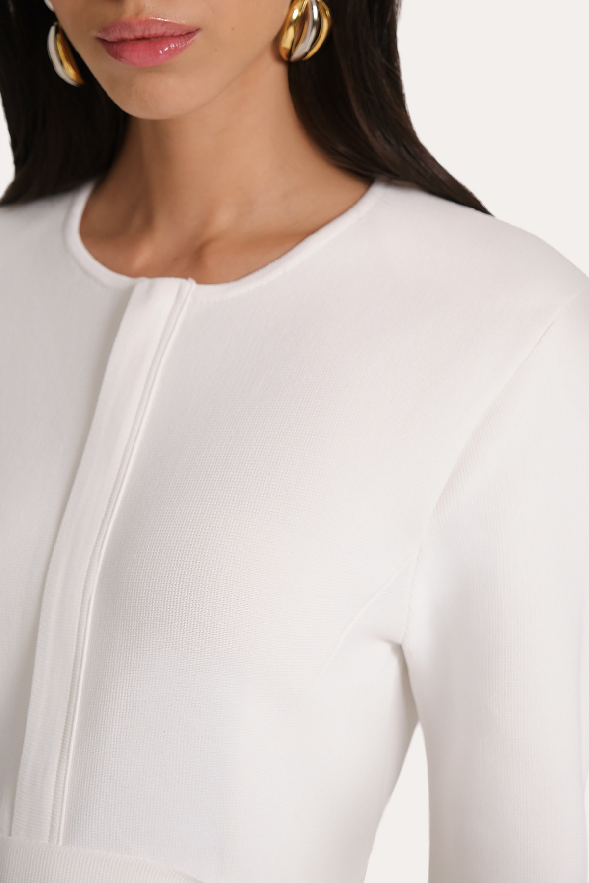 Elie Tahari Blair Milano Sculpt Peplum Top