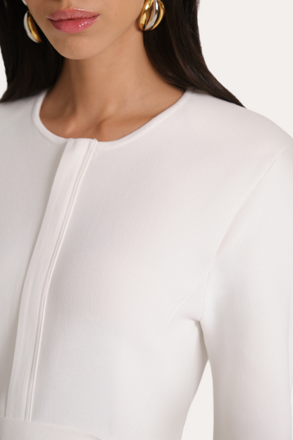 Elie Tahari Blair Milano Sculpt Peplum Top