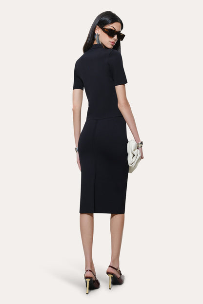 Elie Tahari Skylar Milano Sculpt Cropped Polo