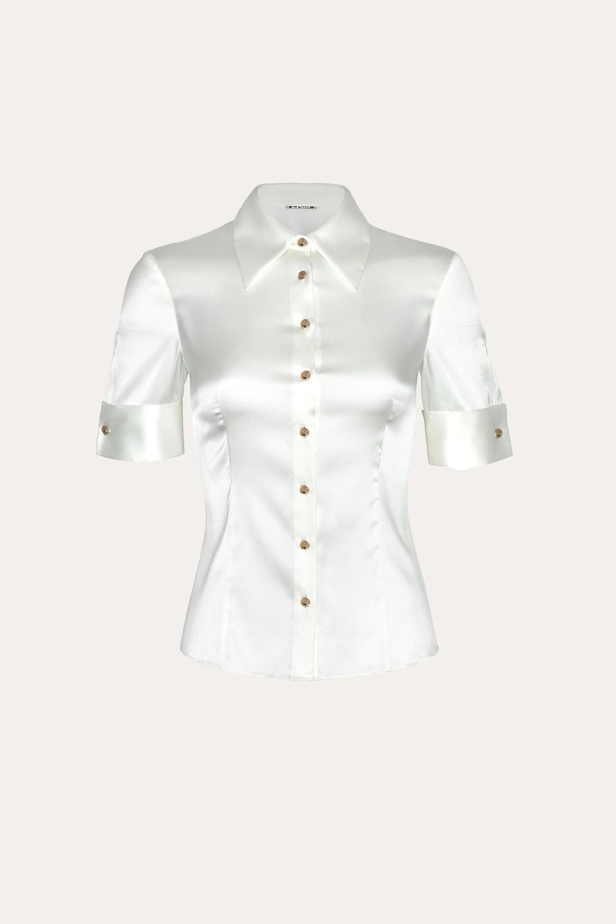 Elie Tahari Sylvie Silk Charmeuse Short Sleeve Shirt