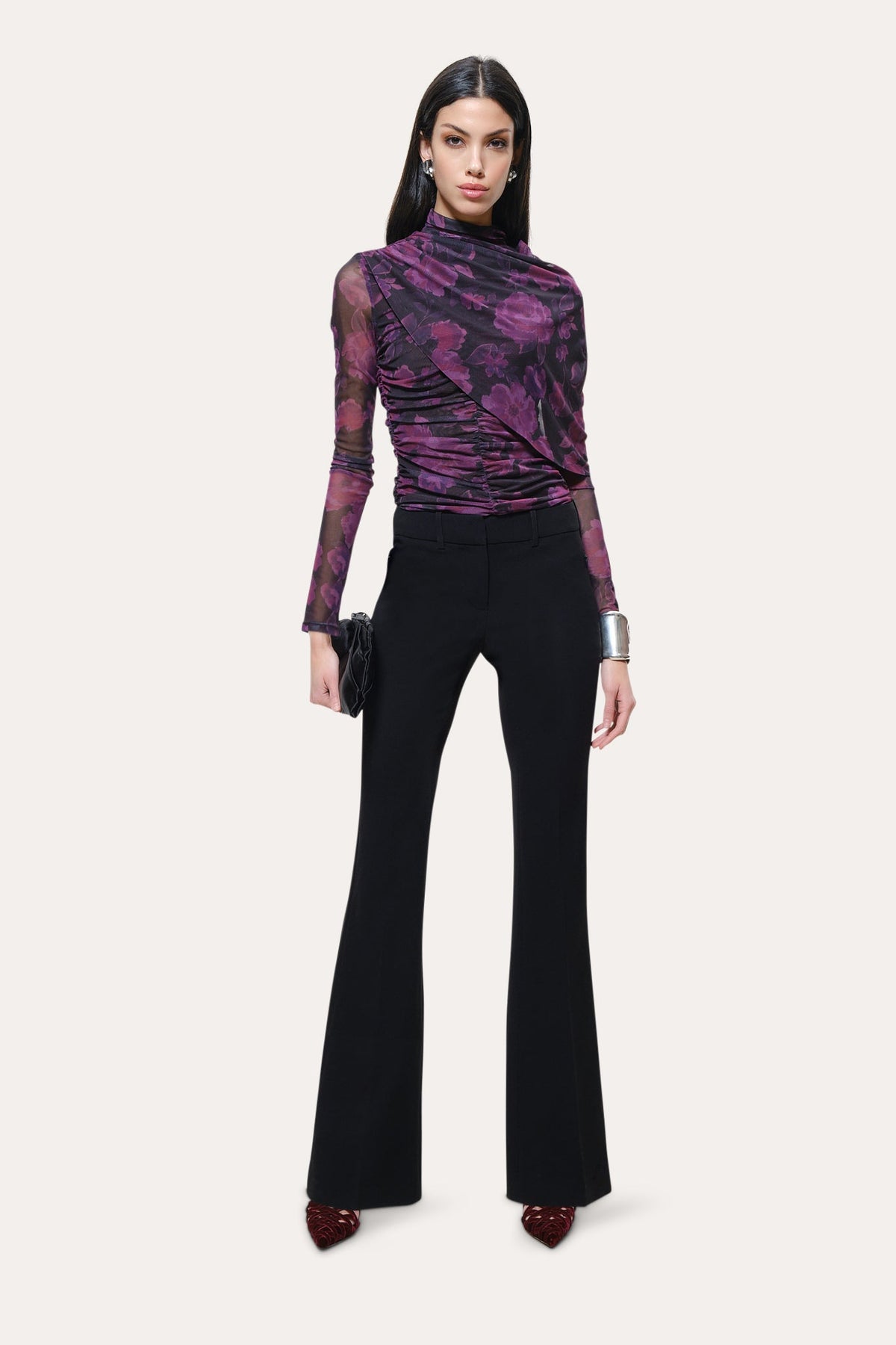 Elie Tahari Shannon Japanese Crepe Fit-and-Flare Pant