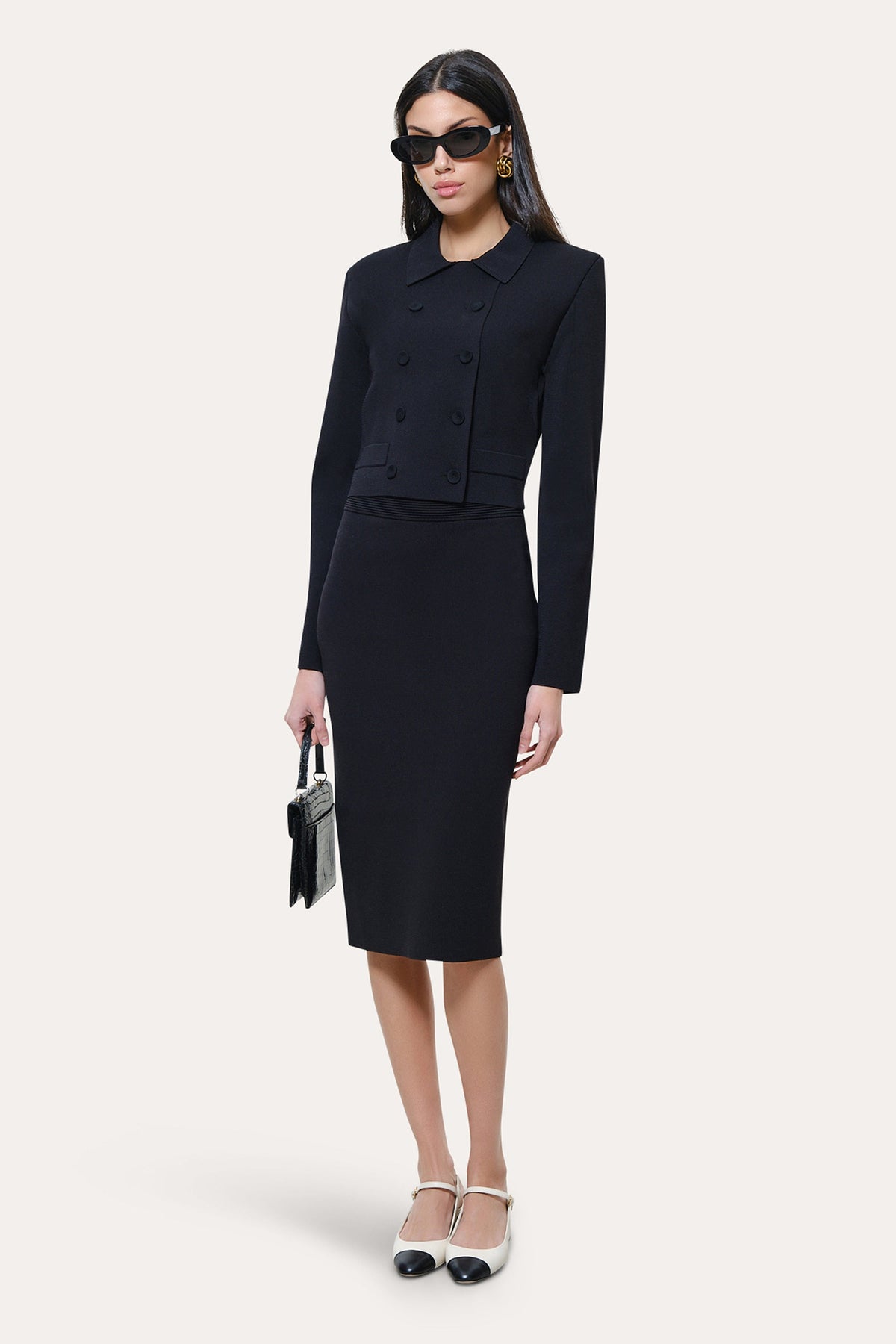 Elie Tahari Nolene Milano Sculpt Cropped Jacket