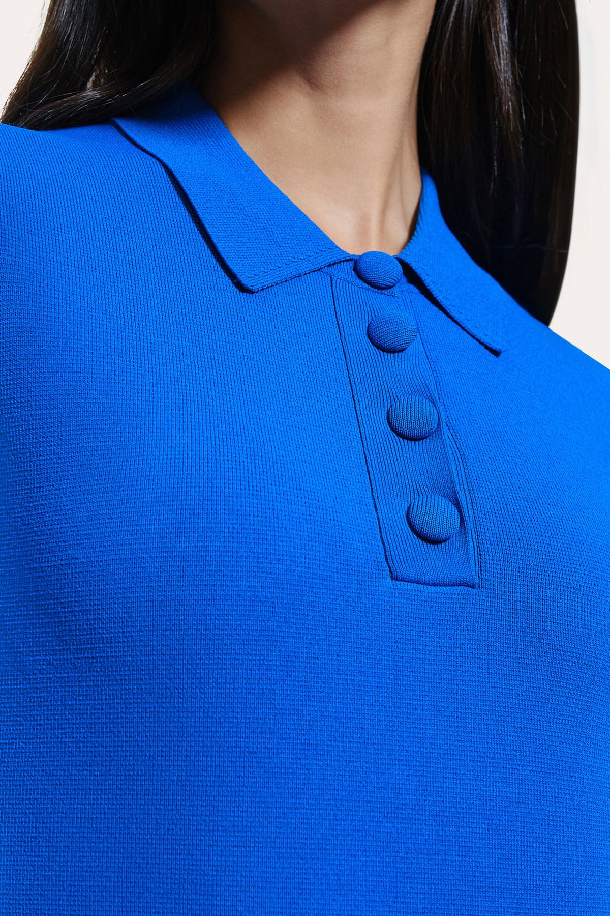 Elie Tahari Skylar Milano Sculpt Cropped Polo