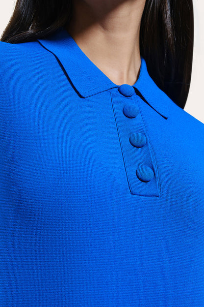 Elie Tahari Skylar Milano Sculpt Cropped Polo
