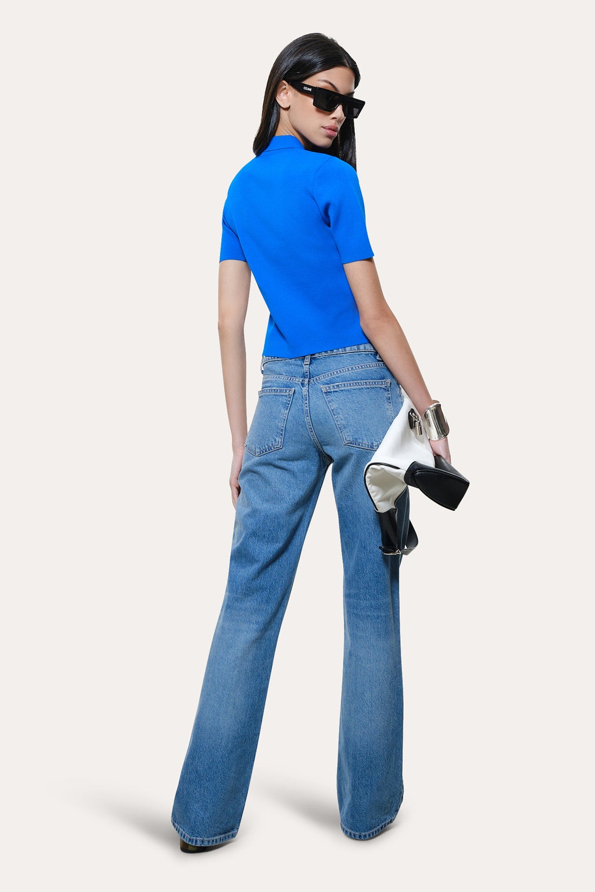 Elie Tahari Skylar Milano Sculpt Cropped Polo