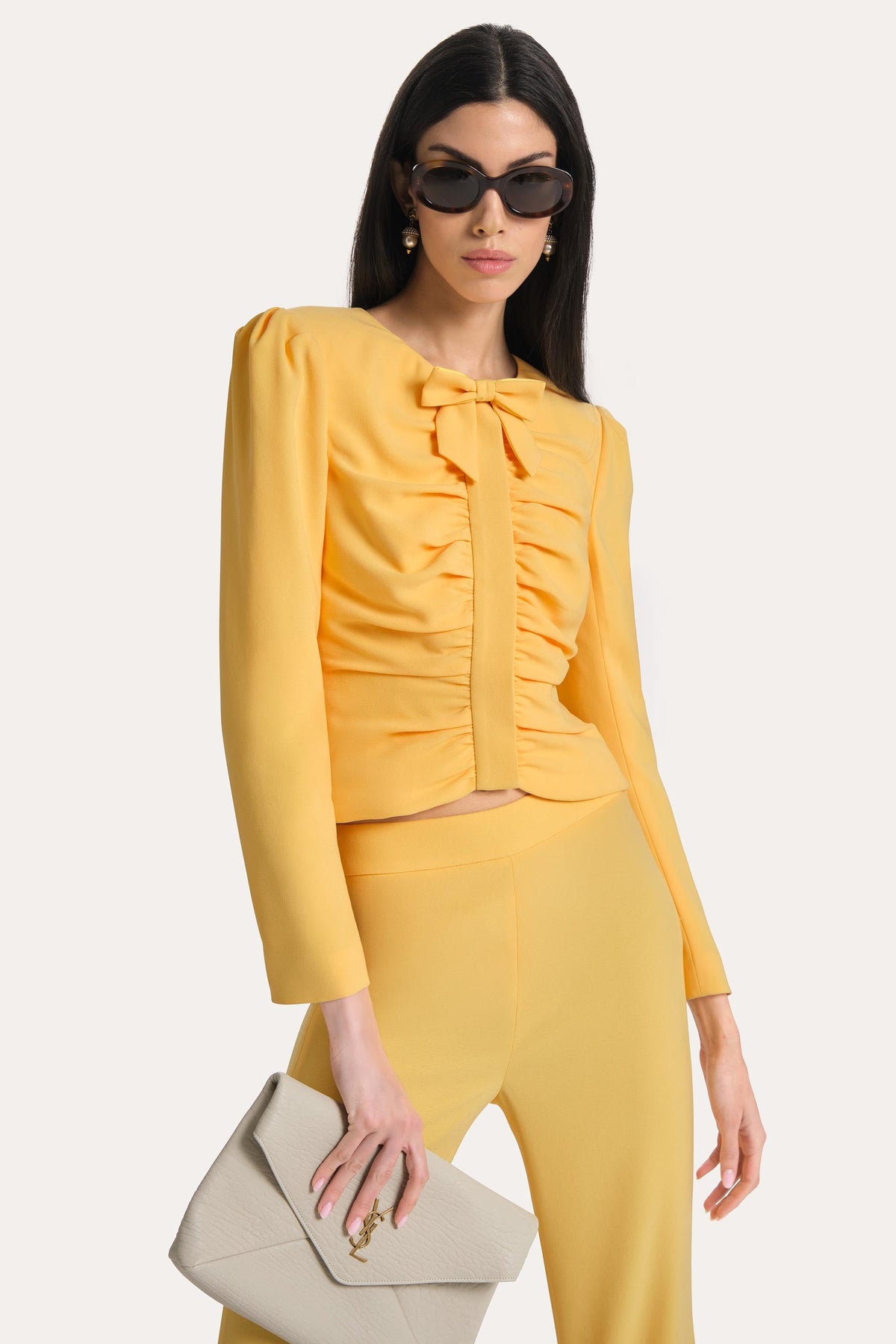 Elie Tahari Sienna Crepe Ruched Jacket
