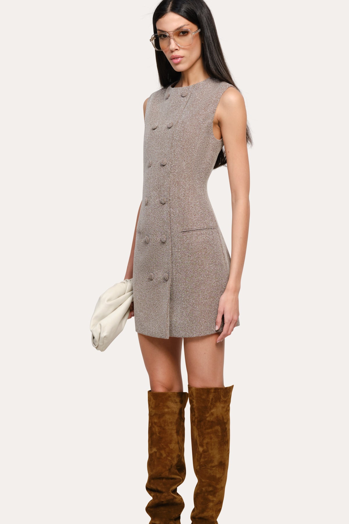 Elie Tahari Cécile Bouclé Button Dress