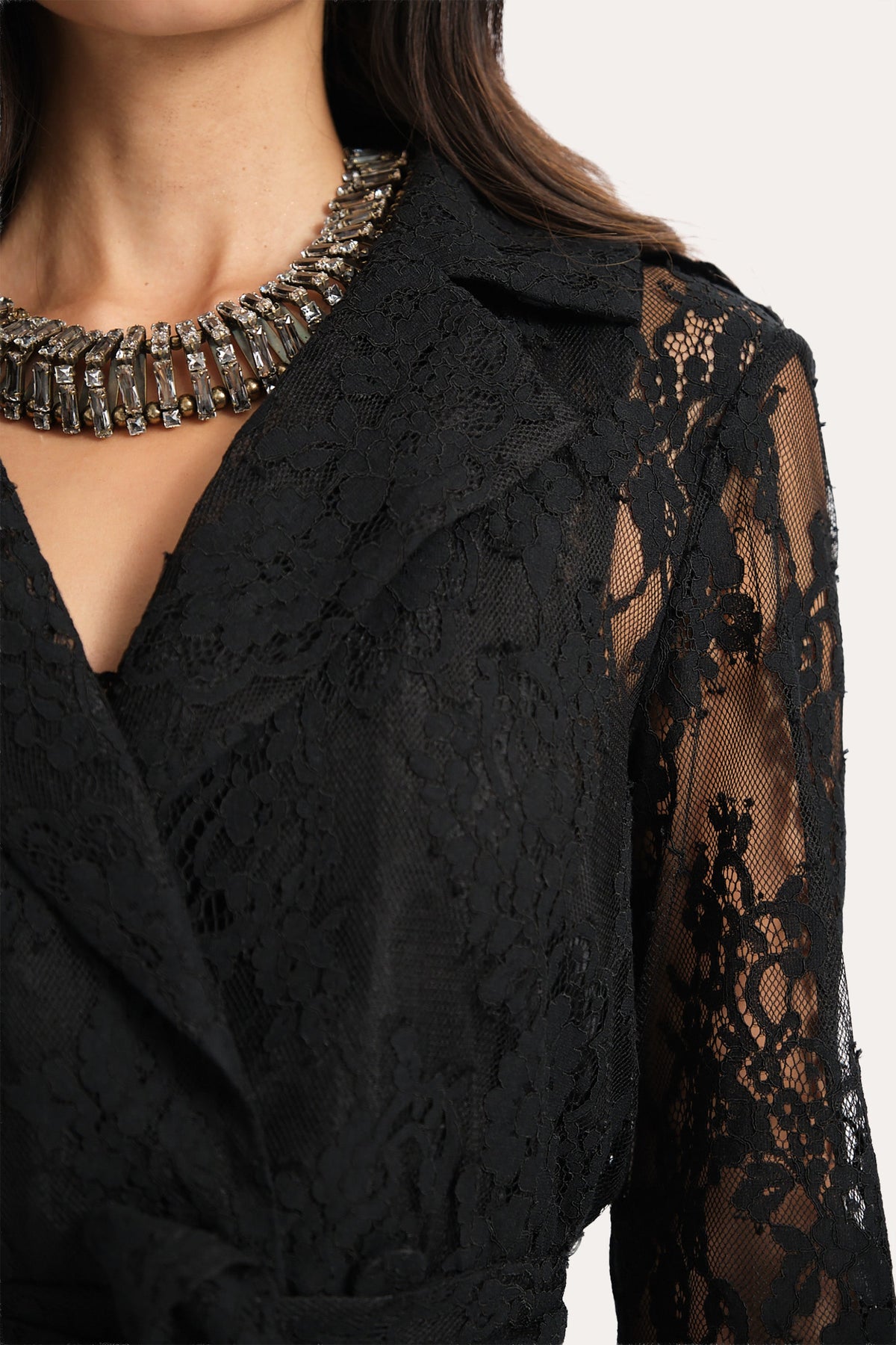 Elie Tahari Alix Lace Trench Coat