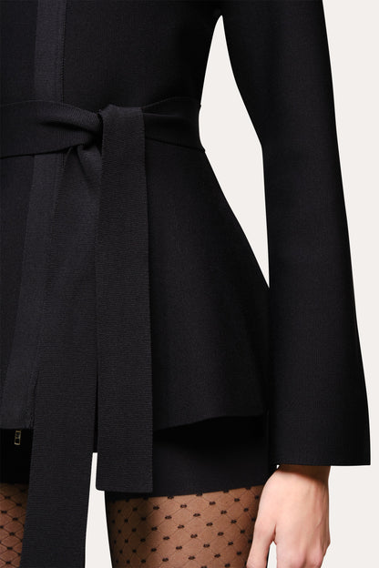 Elie Tahari Blair Milano Sculpt Peplum Top