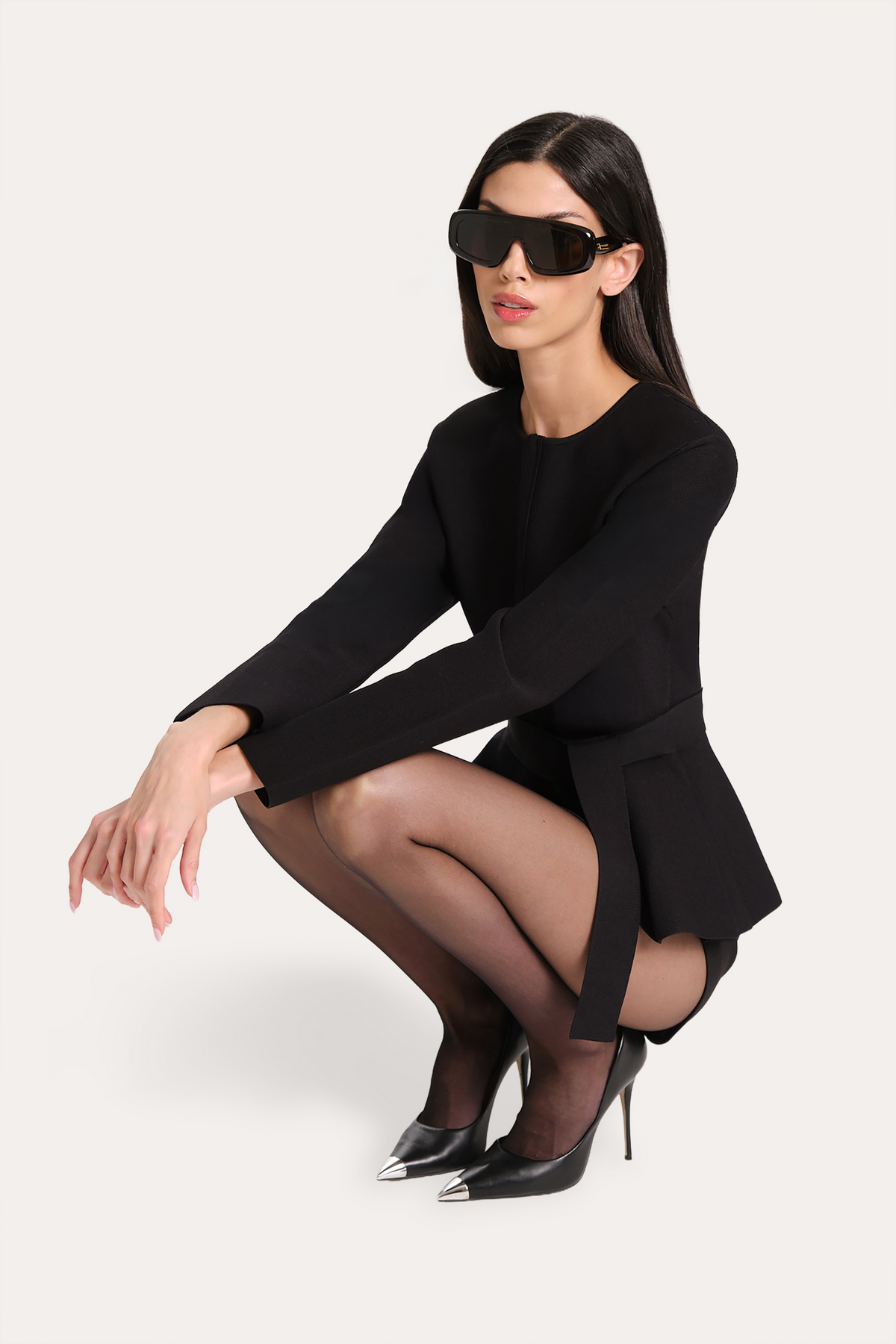 Elie Tahari Blair Milano Sculpt Peplum Top