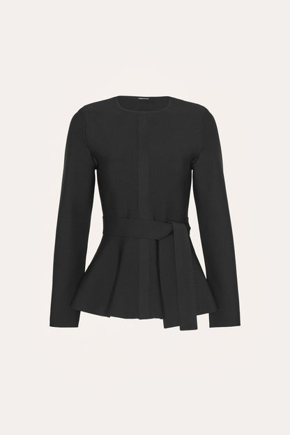 Elie Tahari Blair Milano Sculpt Peplum Top