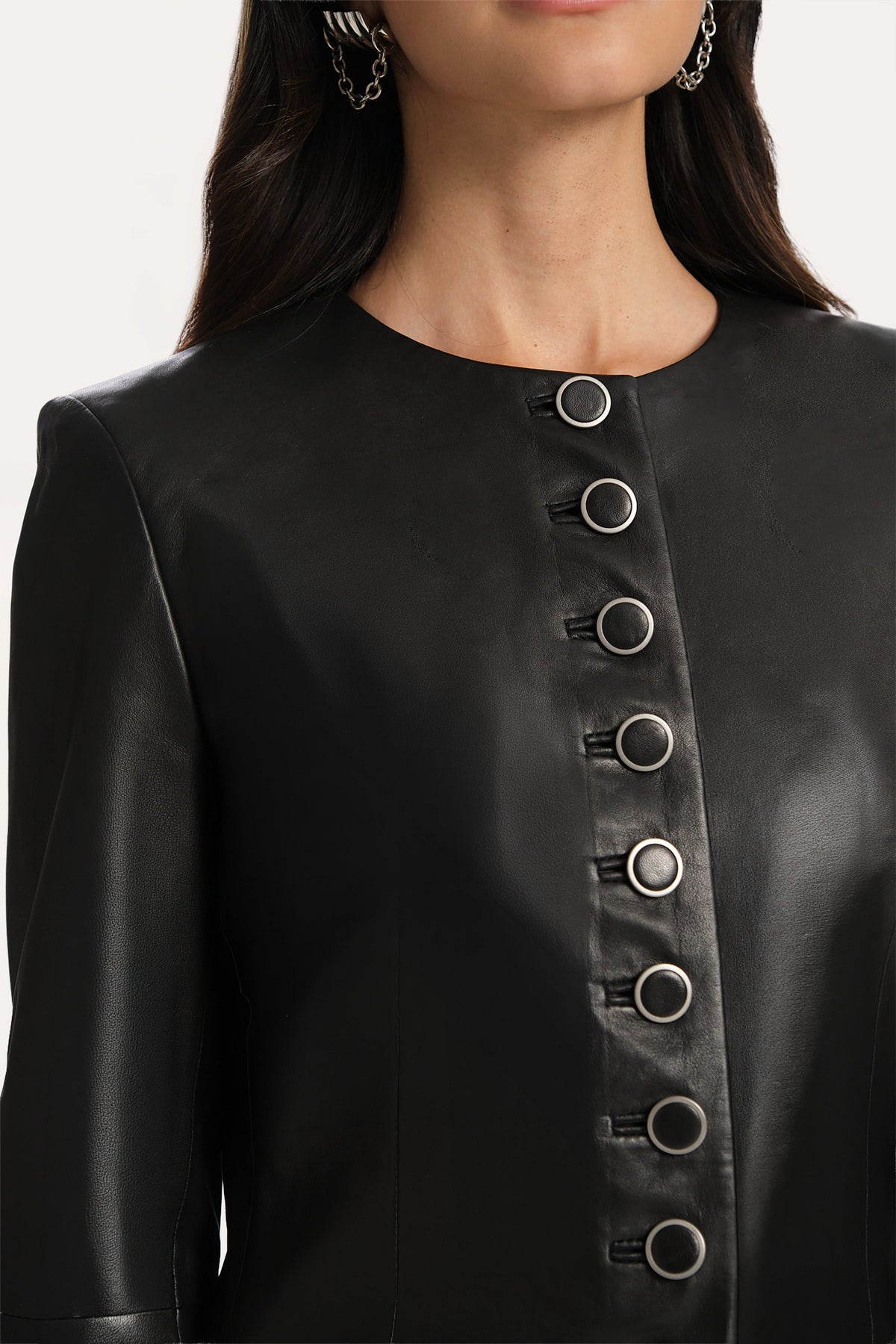 Elie Tahari Anouk Lamb Leather Jacket