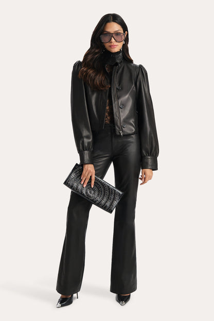 Elie Tahari Belle Lamb Leather Jacket