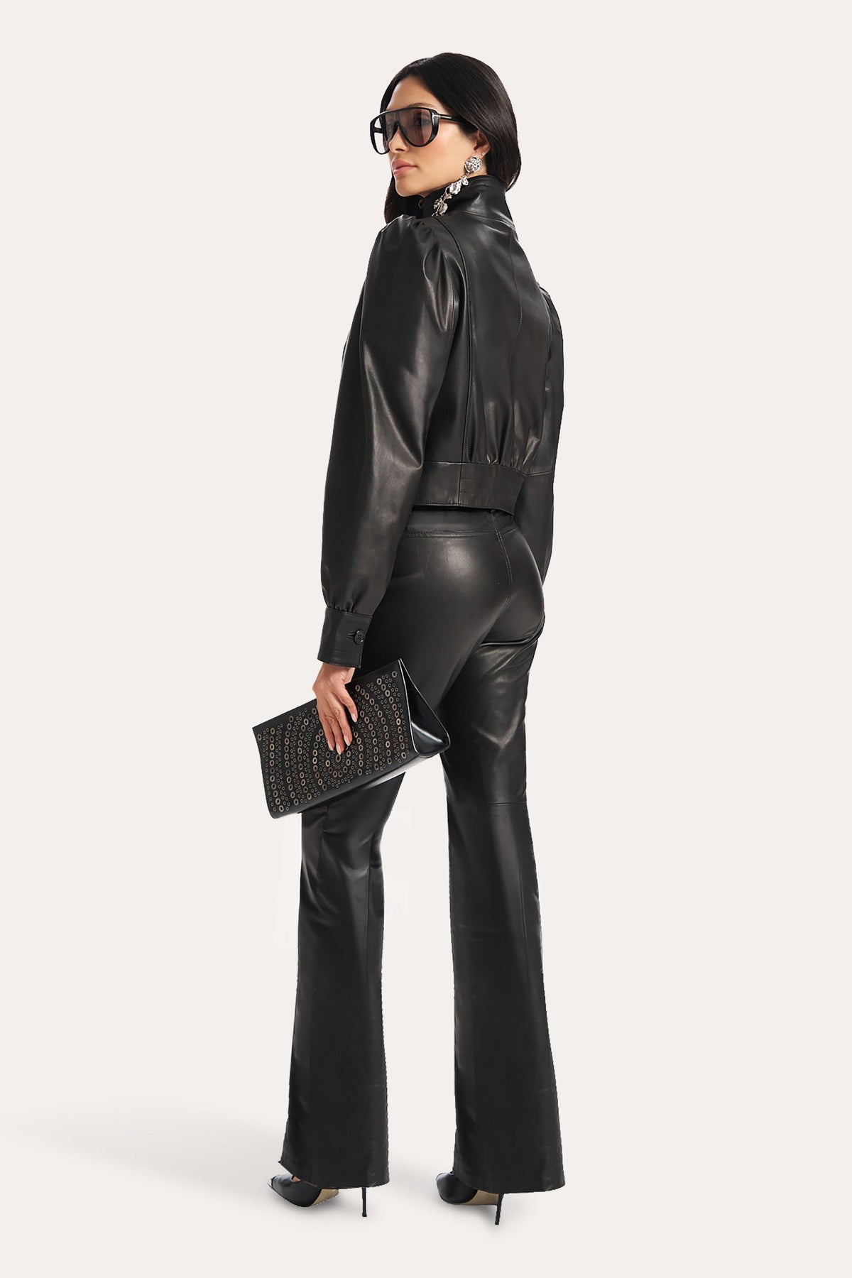 Elie Tahari Belle Lamb Leather Jacket