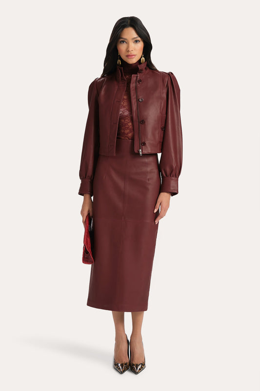 Elie Tahari Belle Lamb Leather Jacket