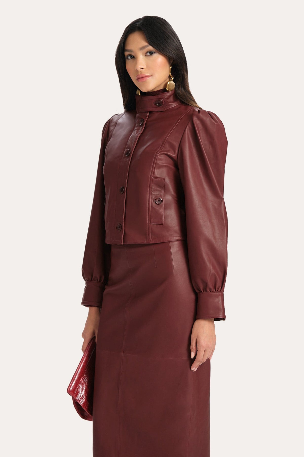 Elie Tahari Belle Lamb Leather Jacket