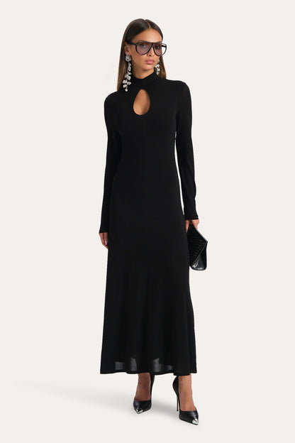 Elie Tahari Raven Keyhole Midi Dress
