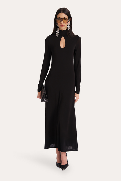 Elie Tahari Raven Keyhole Midi Dress