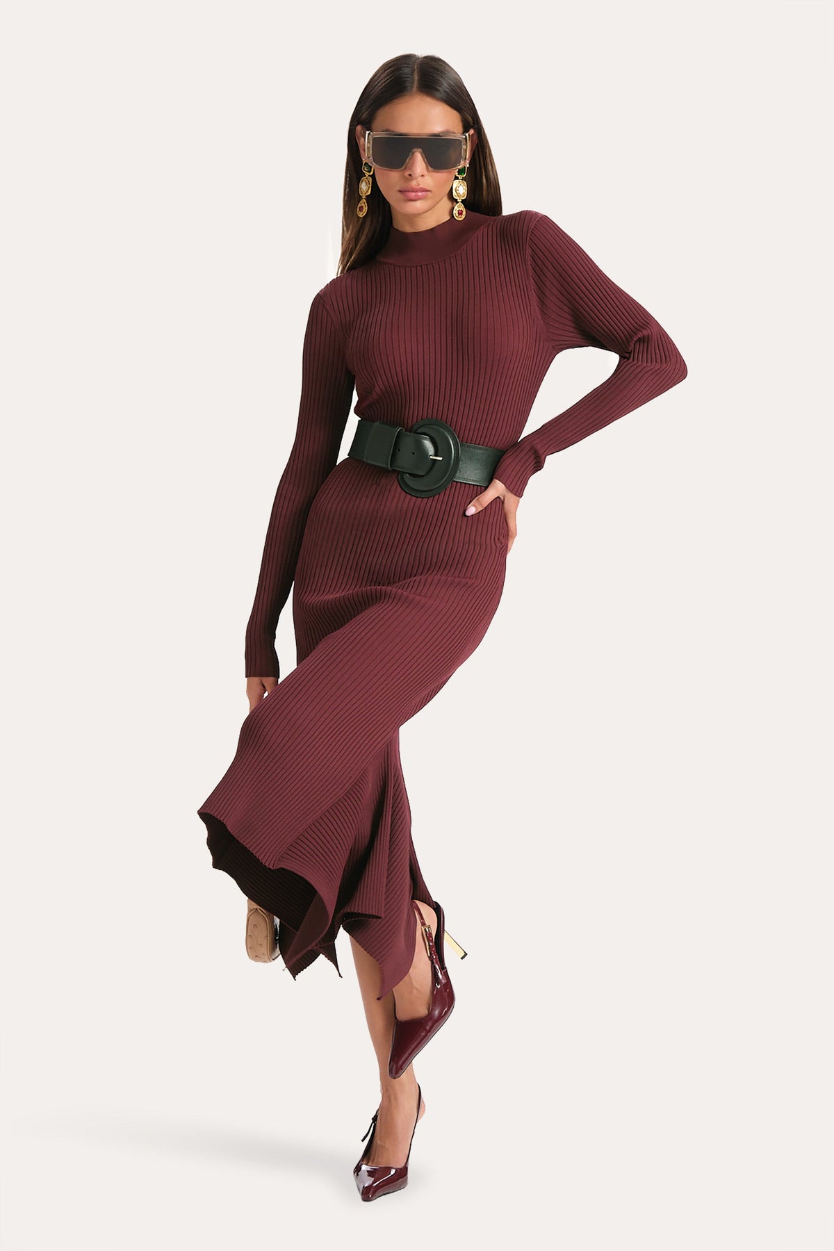 Elie Tahari Fiona Rib Sweater Dress