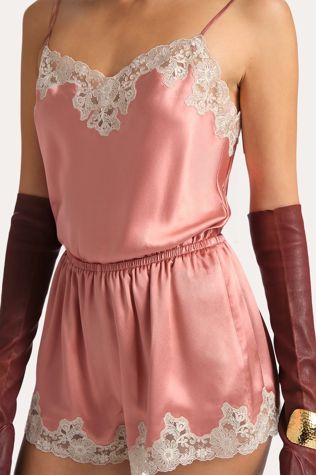 Elie Tahari Carly Silk Lace Romper