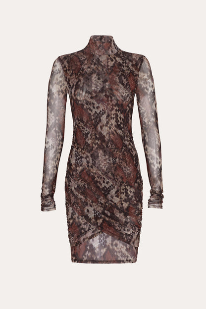Elie Tahari Melani Ruched Mesh Mini Dress