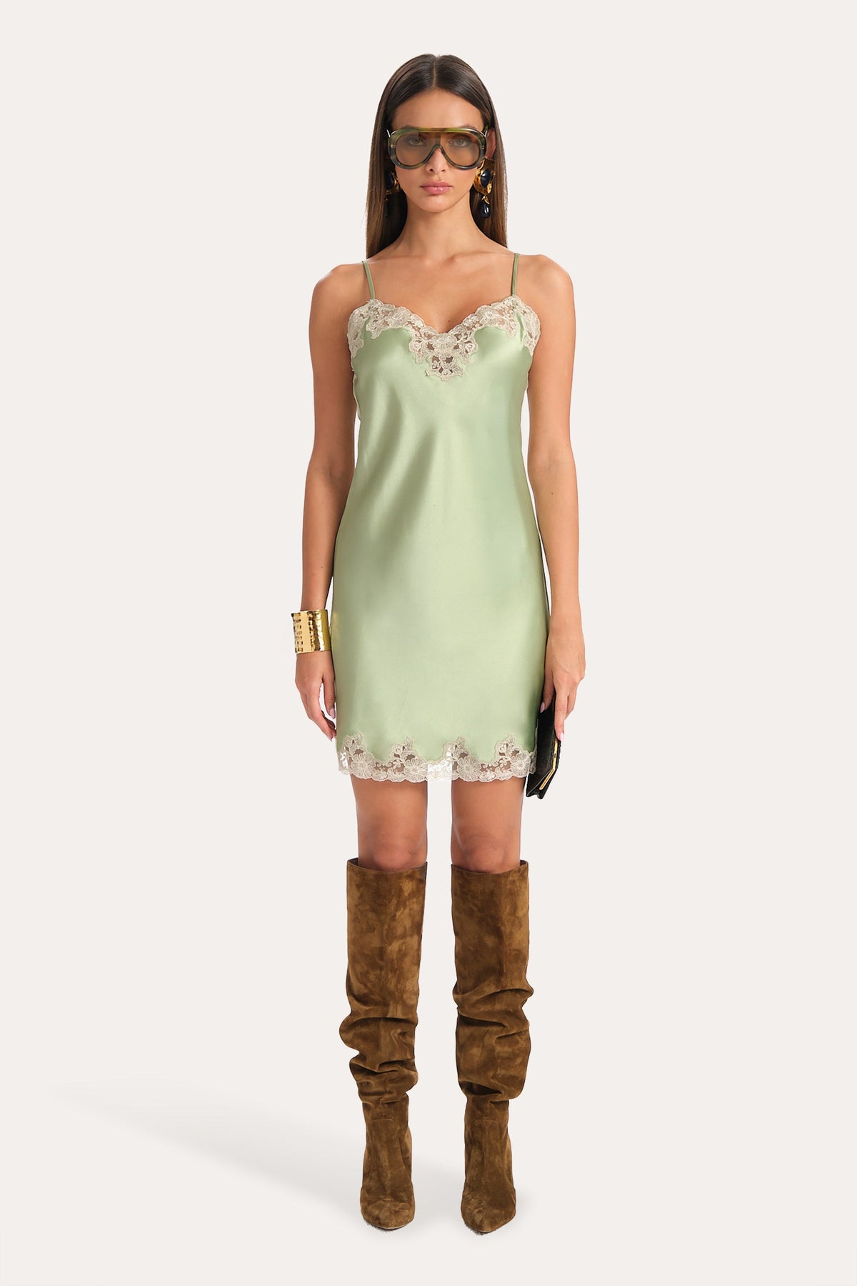 Elie Tahari Bria Silk Lace Slip Dress