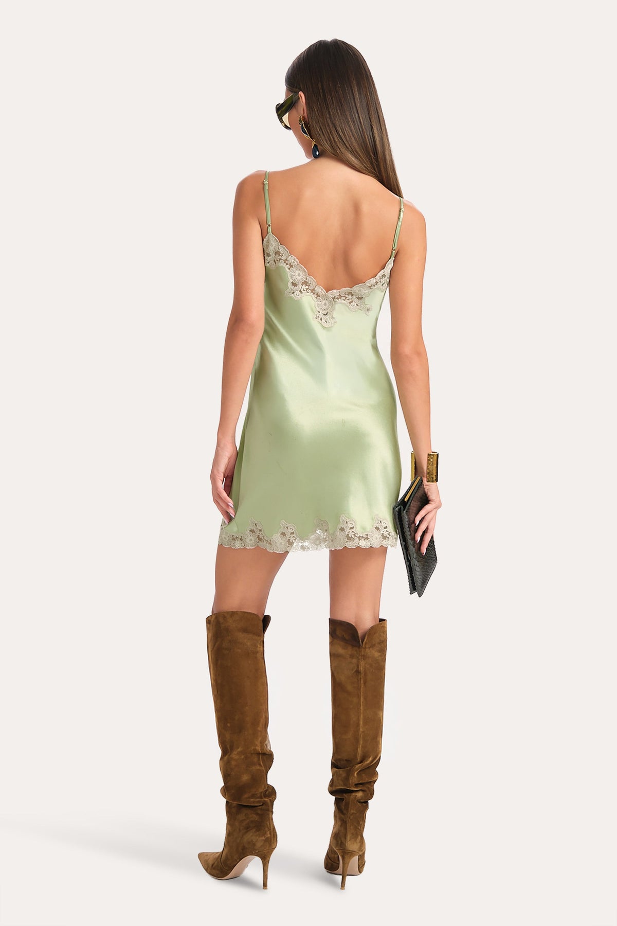 Elie Tahari Bria Silk Lace Slip Dress