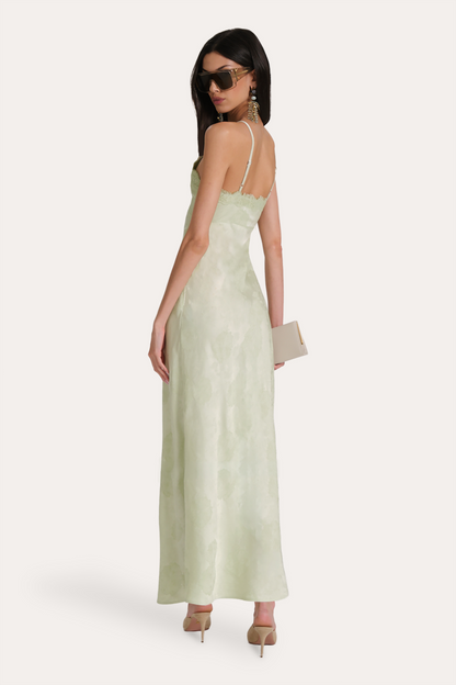 Elie Tahari Savannah Lace-Trim Satin Jacquard Dress