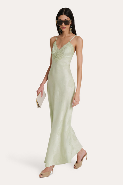 Elie Tahari Savannah Lace-Trim Satin Jacquard Dress