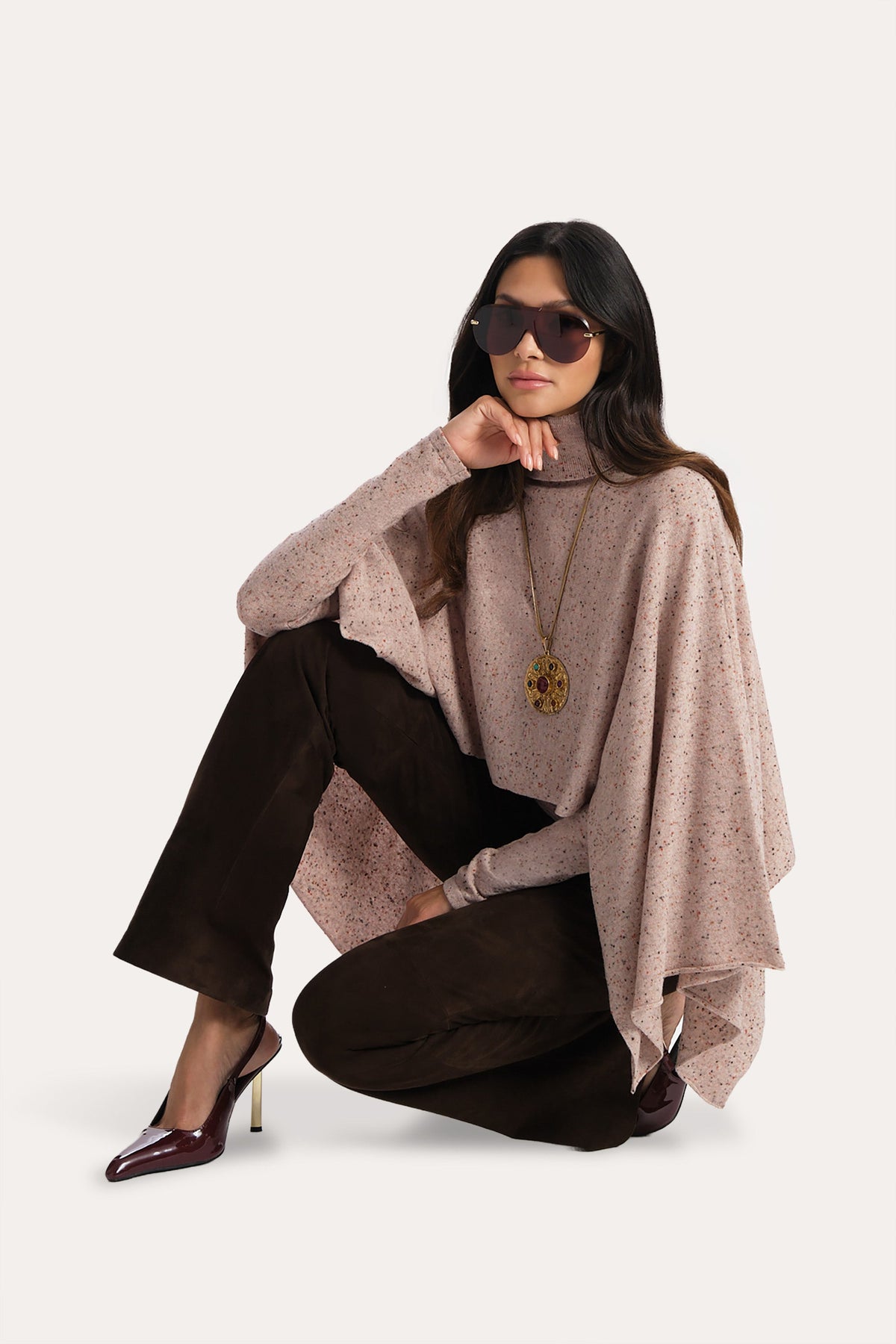 Elie Tahari Kennedy Cashmere Poncho