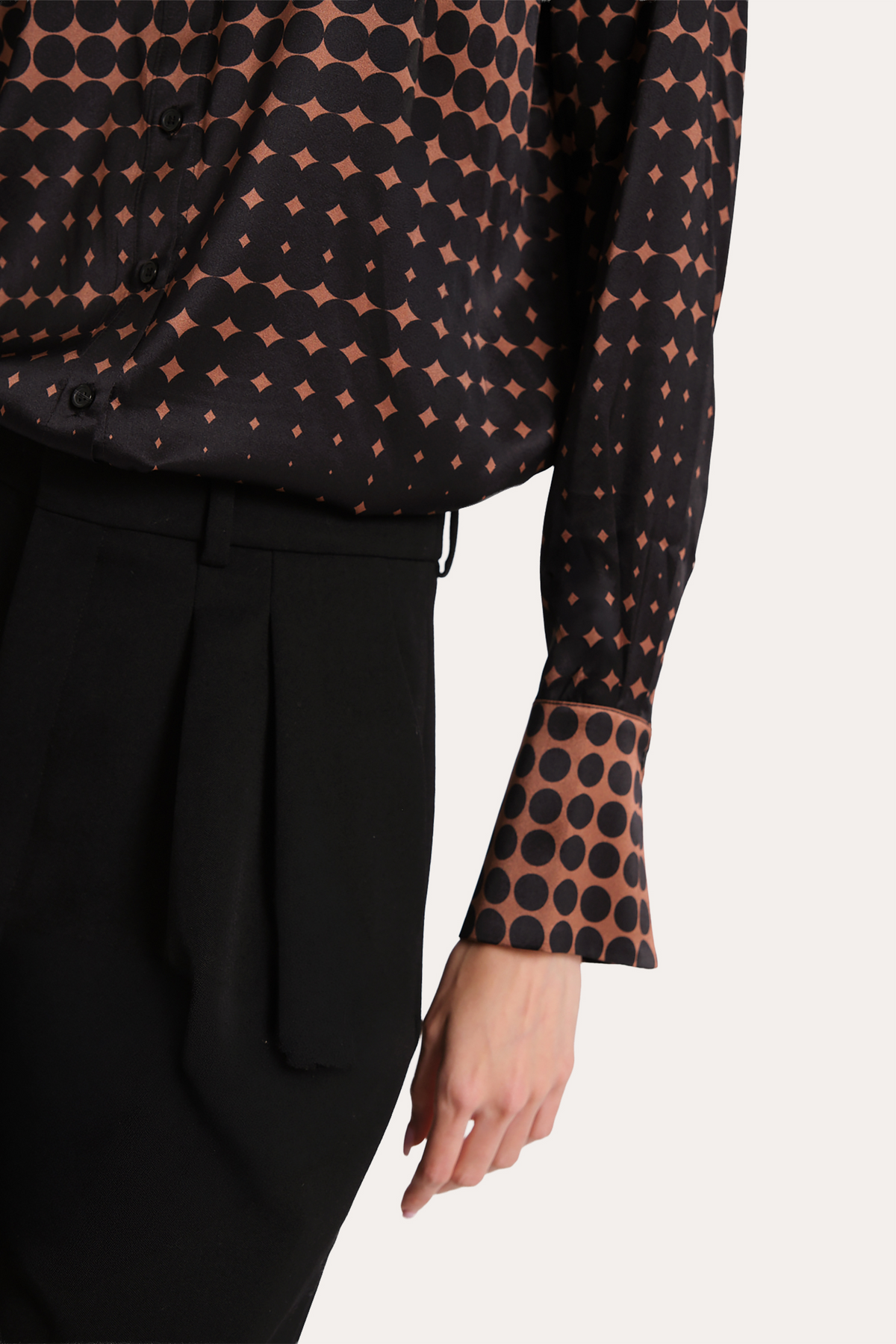 Elie Tahari Morgan Silk Charmeuse Dot Shirt