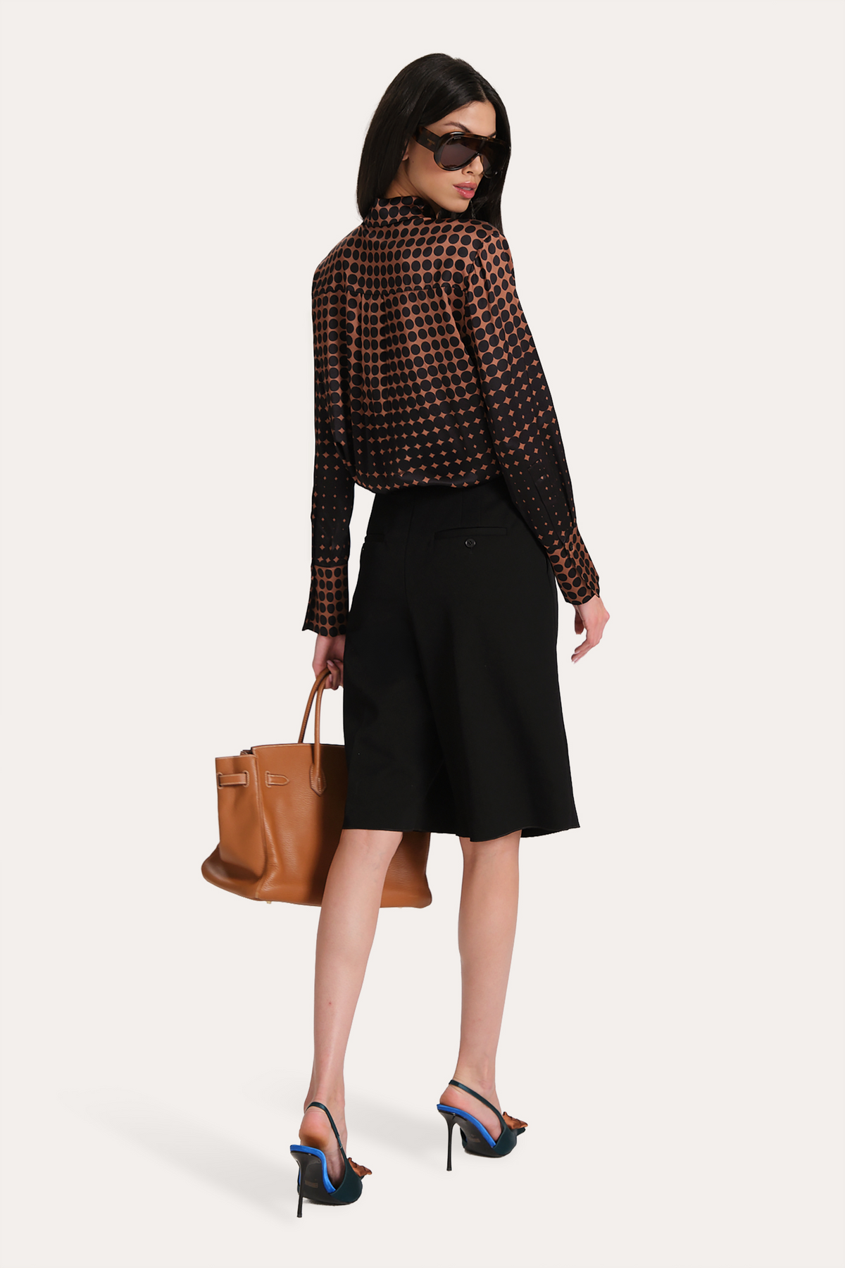 Elie Tahari Morgan Silk Charmeuse Dot Shirt
