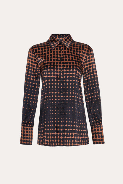 Elie Tahari Morgan Silk Charmeuse Dot Shirt