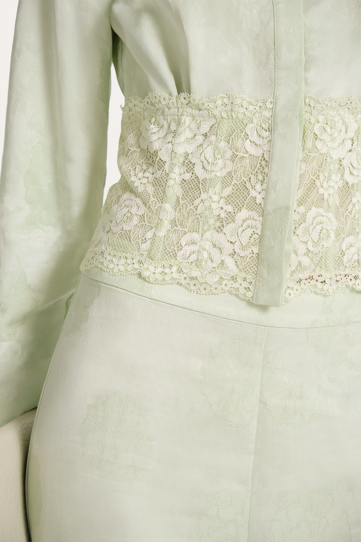 Elie Tahari Savannah Satin Jacquard Corset Shirt