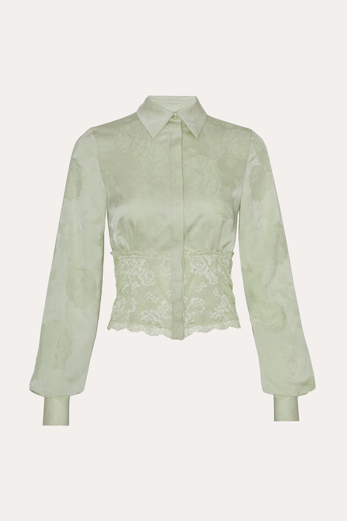 Elie Tahari Savannah Satin Jacquard Corset Shirt