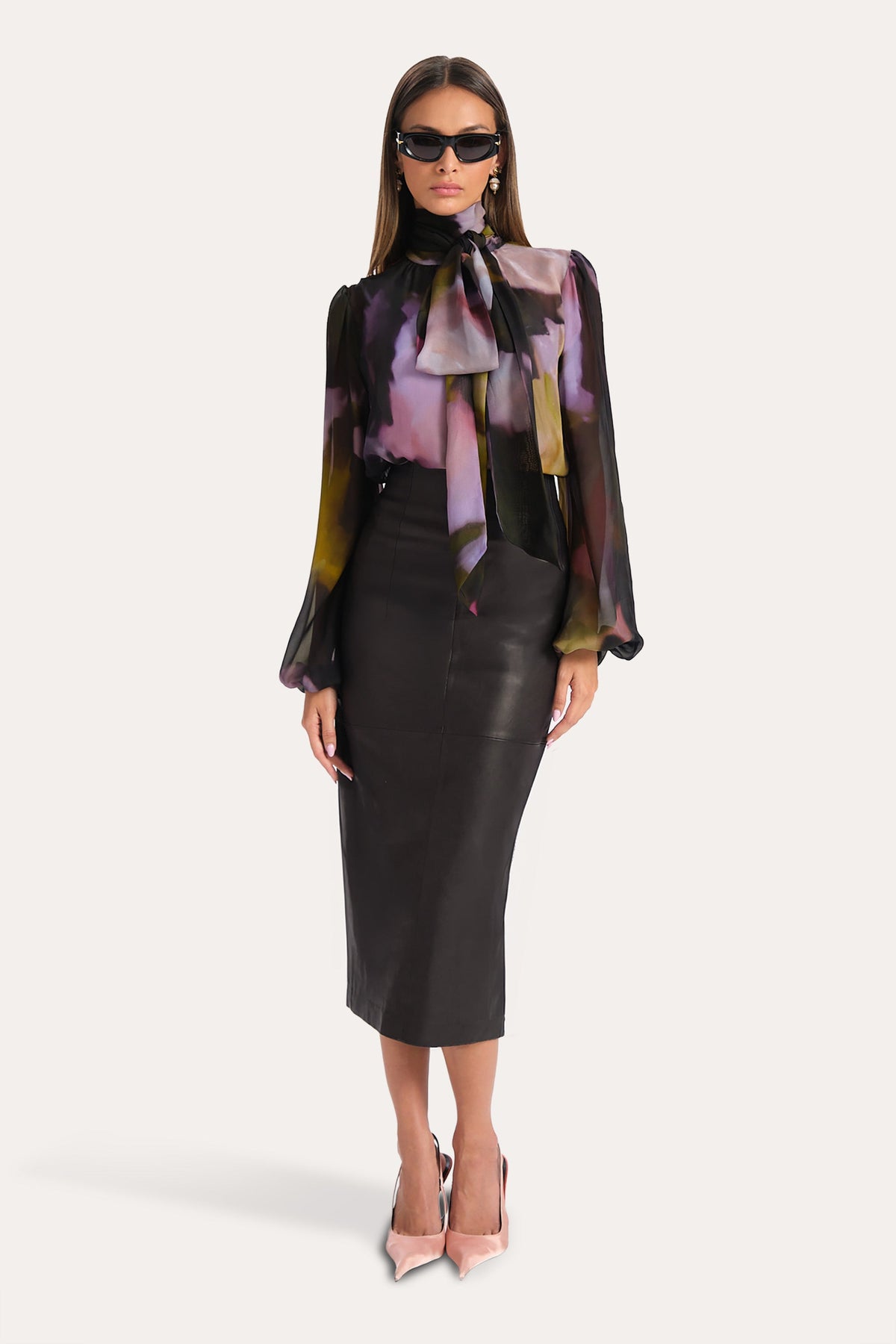Elie Tahari Emma Silk Chiffon Printed Bodysuit