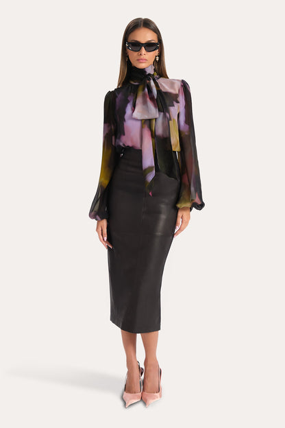 Elie Tahari Emma Silk Chiffon Printed Bodysuit