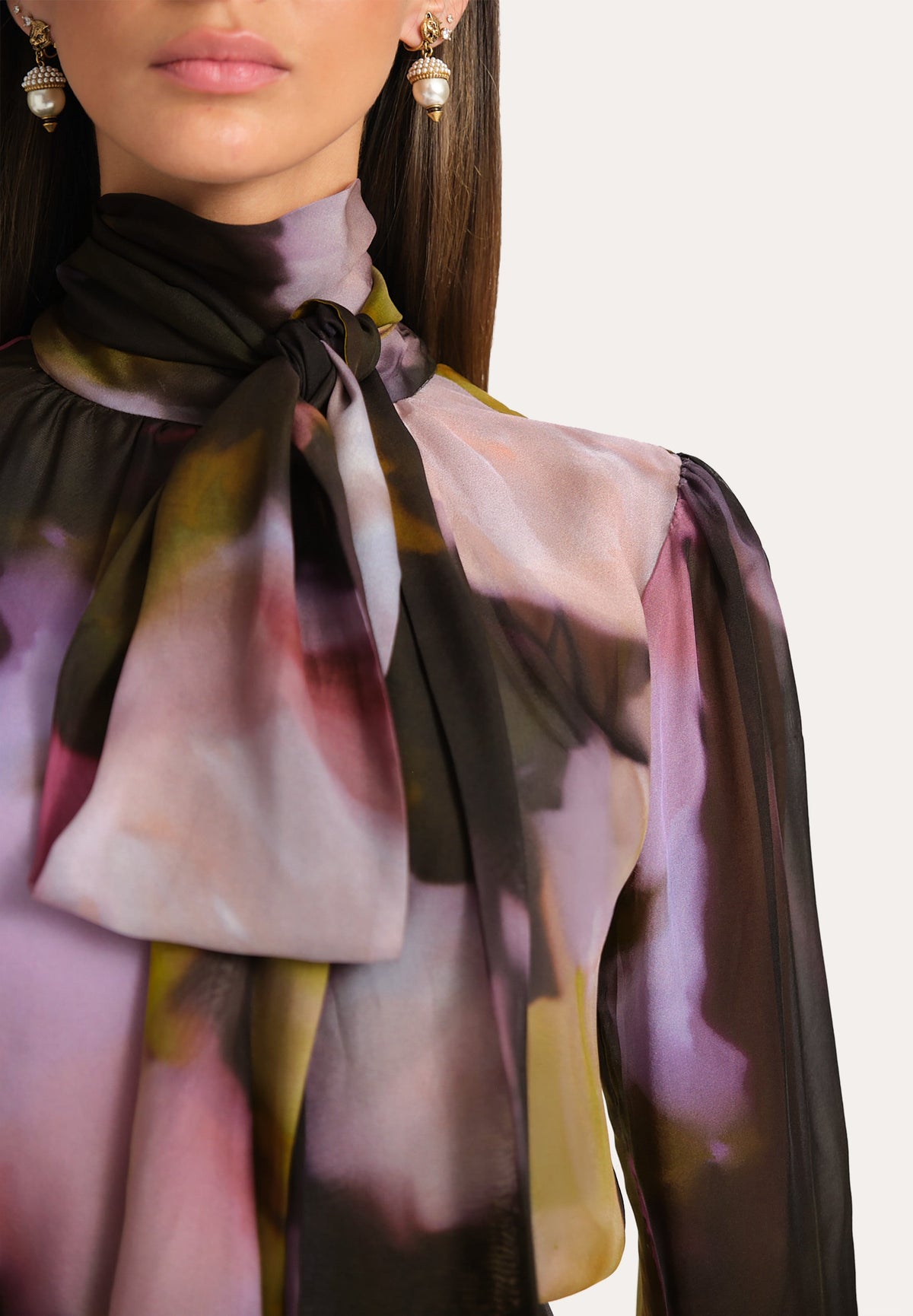 Elie Tahari Emma Silk Chiffon Printed Bodysuit