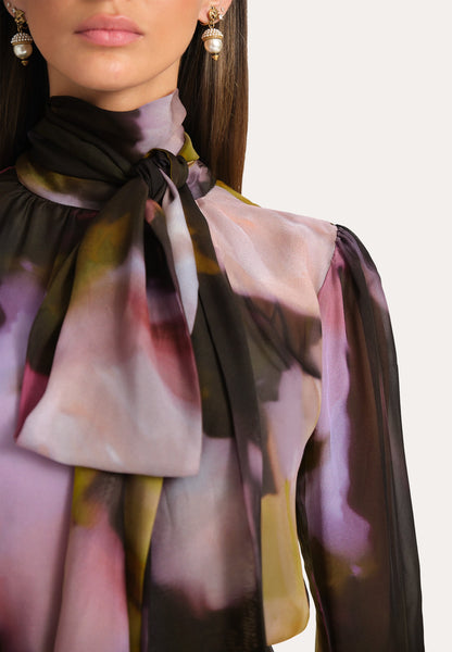 Elie Tahari Emma Silk Chiffon Printed Bodysuit
