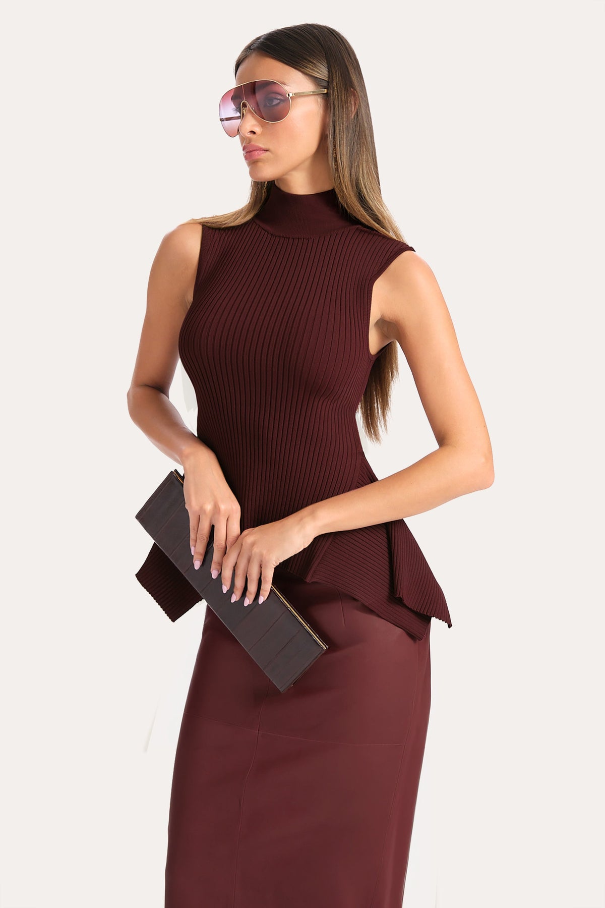 Elie Tahari Francesca Rib Sweater Top